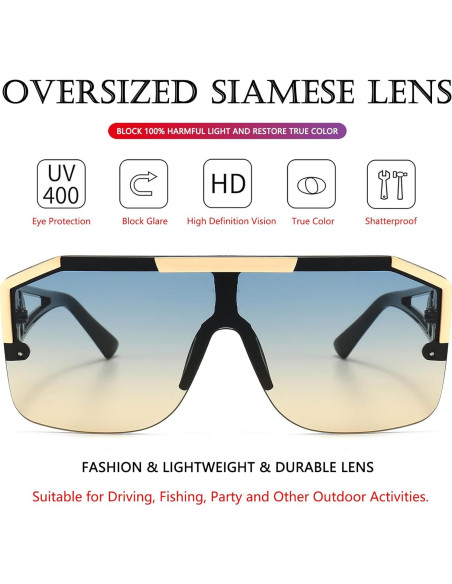 Gafas de Sol Cuadradas AIEYEZO Degradado Azul Marrón 72mm