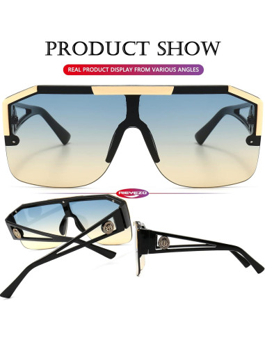 Gafas de Sol Cuadradas AIEYEZO Degradado Azul Marrón 72mm