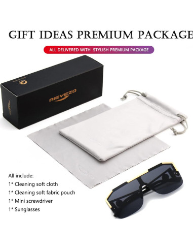 Gafas de Sol Cuadradas AIEYEZO Lentes UV 100% Protección