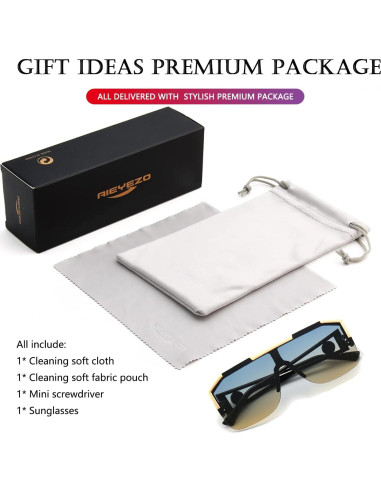 Gafas de Sol Cuadradas AIEYEZO Degradado Azul Marrón 72mm