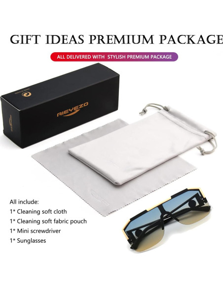 Gafas de Sol Cuadradas AIEYEZO Degradado Azul Marrón 72mm