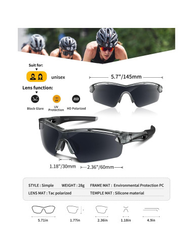 Gafas de sol deportivas Rosemal 7252 polarizadas UV400