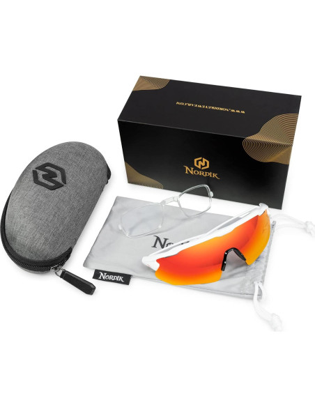 Gafas de Ciclismo Nordik AKSEL - UV400 y Lentes Rojas