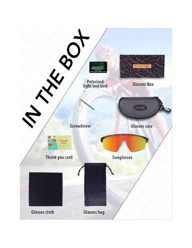 Gafas de Ciclismo BEACOOL Polarizadas UV400 para Adultos
