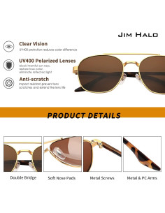 Gafas de Sol Aviador Jim Halo Lentes Polarizados UV400 2