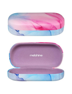 Funda Dura Molshine para Gafas de Sol Rosa Pálido 15.6x7cm
