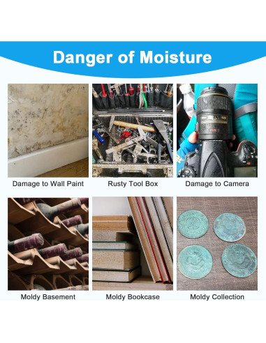 Paquetes Deshidratantes Gel de Sílice Absorbking 500g - 6 Unidades