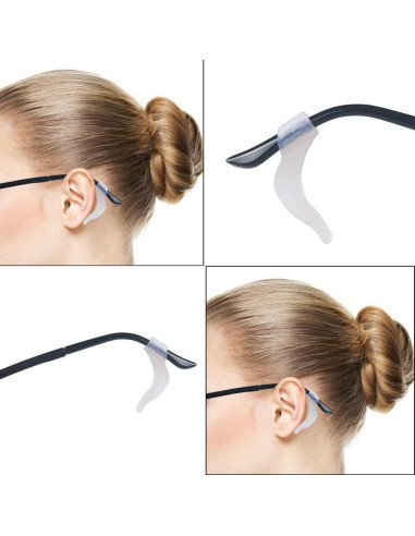 20 Pares Sujetadores Silicona Blanca Antideslizantes Gafas