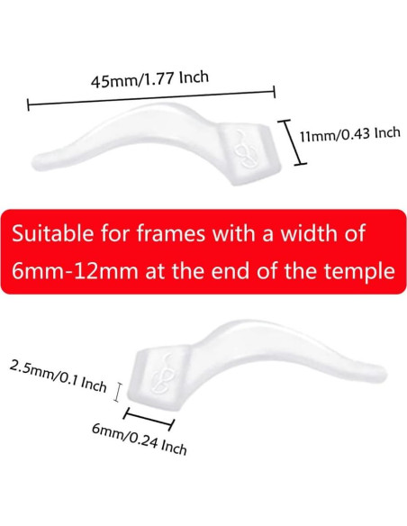 20 Pares Sujetadores Silicona Blanca Antideslizantes Gafas