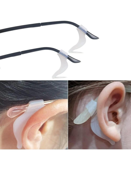 20 Pares Sujetadores Silicona Blanca Antideslizantes Gafas