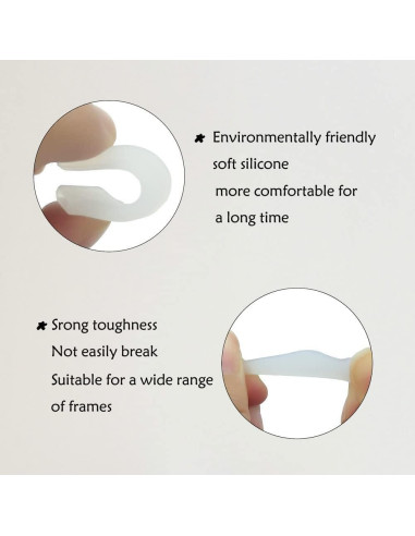 20 Pares Sujetadores Silicona Blanca Antideslizantes Gafas