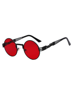 Gafas de sol redondas de metal gótico UV400 para mujer
