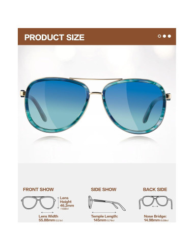 Gafas de sol BIRCEN para mujeres UV400 - Marco acetato