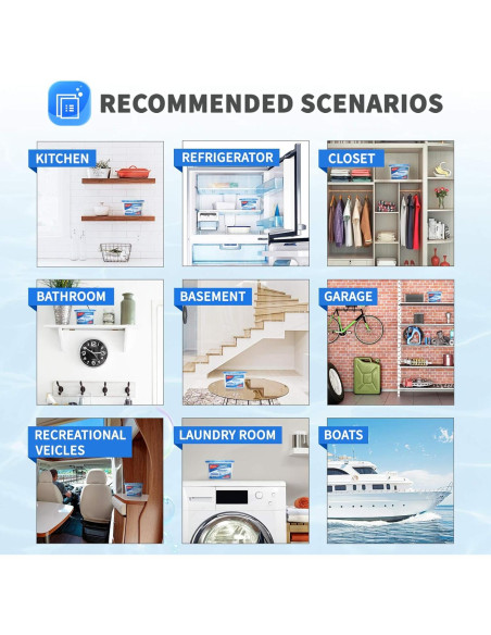 Absorbentes de Humedad Vacplus 12 Paquete 300g Fragancia Oceánica