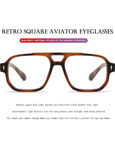 Gafas bloqueadoras luz azul PORADAY retro unisex estilo 70s