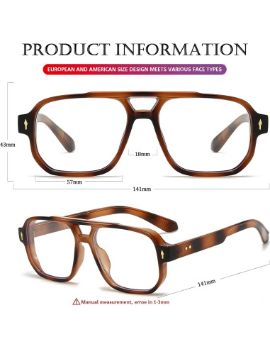 Gafas bloqueadoras luz azul PORADAY retro unisex estilo 70s