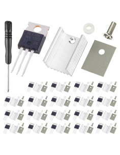 20 Transistores IRLZ34N N-Channel 30A 55V TO-220 con Disipadores