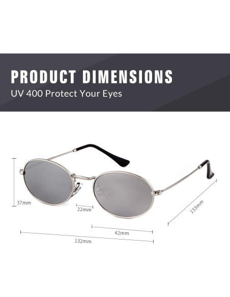 Gafas de Sol Ovaladas Retro GIFIORE con Lentes Espejados