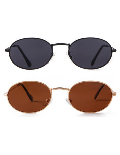 GIFIORE Gafas de Sol Ovaladas Retro UV400 para Hombres y Mujeres