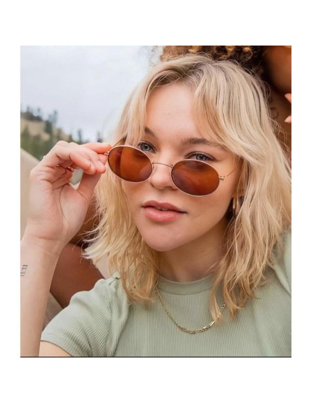 GIFIORE Gafas de Sol Ovaladas Retro UV400 para Hombres y Mujeres