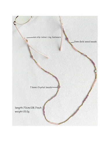 Cadena de Gafas Chic con Perlas de Cristal 72 cm