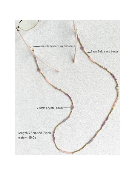 Cadena de Gafas Chic con Perlas de Cristal 72 cm