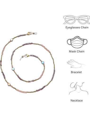 Cadena de Gafas Chic con Perlas de Cristal 72 cm