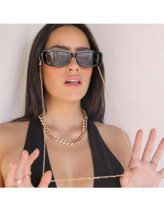 Correa para Gafas Ettika 76 cm Metal Dorado Accesorio Mujer 2