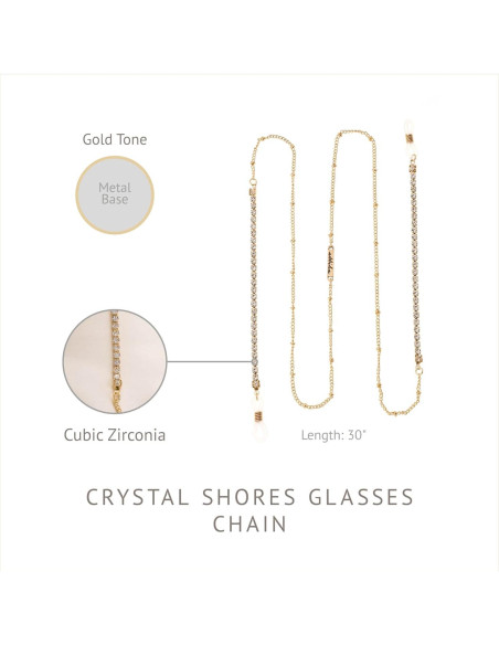 Correa para Gafas Ettika 76 cm Metal Dorado Accesorio Mujer