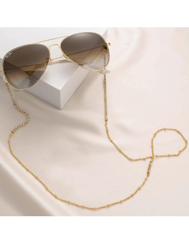 Correa para Gafas Ettika 76 cm Metal Dorado Accesorio Mujer