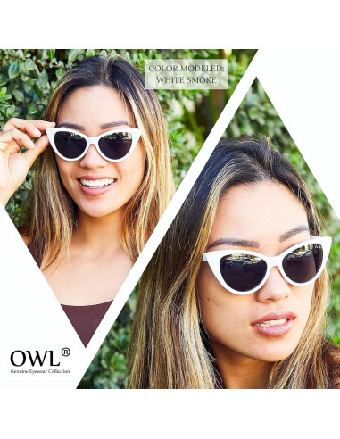 Gafas de sol Cateye para mujeres UV400 estilo retro 50mm