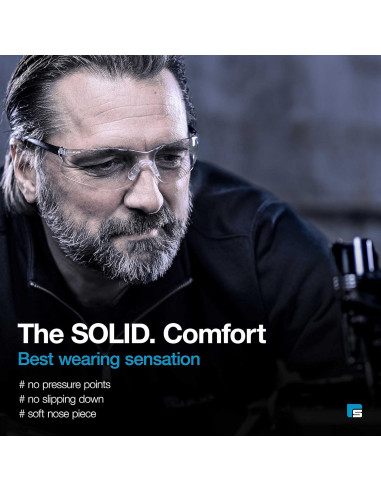 Gafas de Seguridad SolidWork Lente Clara Antirayaduras UV