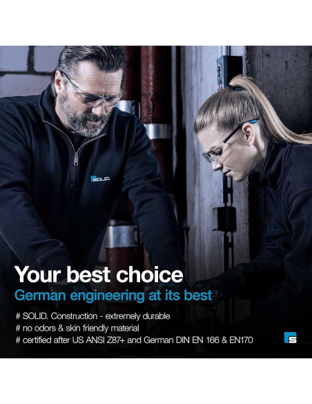 Gafas de Seguridad SolidWork Lente Clara Antirayaduras UV