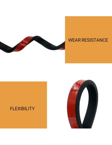 Burlete de goma EPDM autoadhesivo PACIXU 6.1m negro