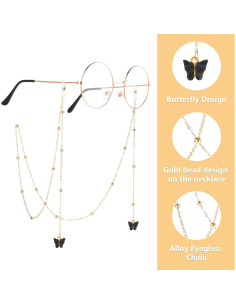 Cadena de Gafas para Mujeres Mariposa 95 cm Soporte Elegante 2