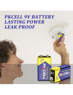 Batería 9V PKCELL 6F22 Carbono Zinc Ultra Duradera - Paquete de 10 2