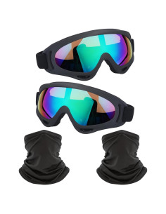 Gafas de Motocicleta LJDJ 2 Paquetes con 2 Máscaras