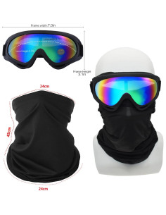 Gafas de Motocicleta LJDJ 2 Paquetes con 2 Máscaras 2