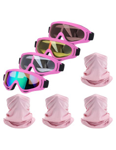 Gafas de Motocicleta LJDJ Paquete de 4 con Máscaras