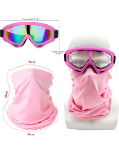 Gafas de Motocicleta LJDJ Paquete de 4 con Máscaras 2