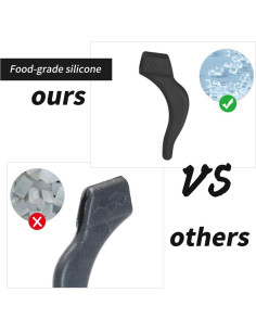 16 Ganchos Antideslizantes para Gafas - Silicona Negra 2