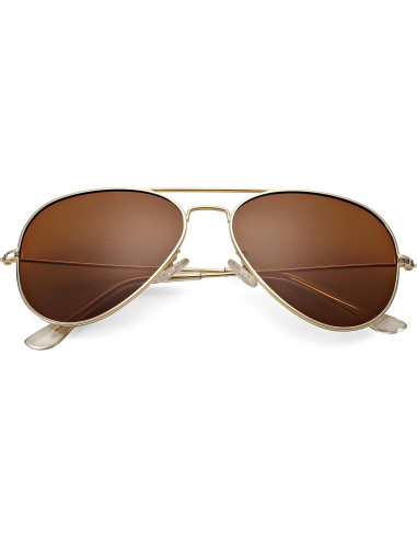 Gafas de sol aviador Braylenz polarizadas UV 100% doradas