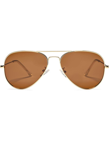 Gafas de sol aviador Braylenz polarizadas UV 100% doradas