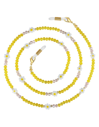 Cadena de Gafas Girasol Feliz - Cristales Amarillos 78.74 cm