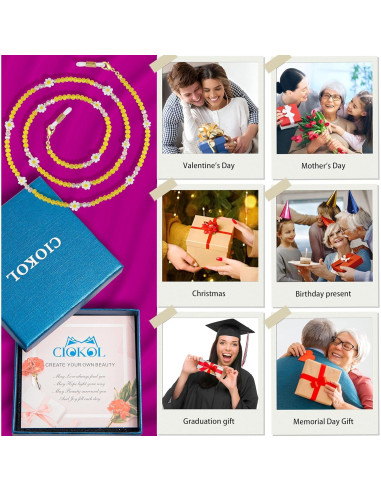 Cadena de Gafas Girasol Feliz - Cristales Amarillos 78.74 cm