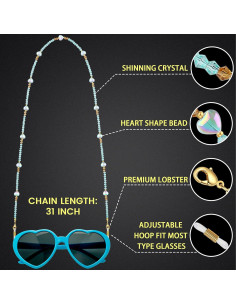 Cadena para Gafas Corazón del Océano - Azul Cristal 2