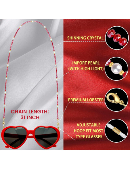 Cadena para Gafas de Perlas de Cristal - Accesorio Elegante