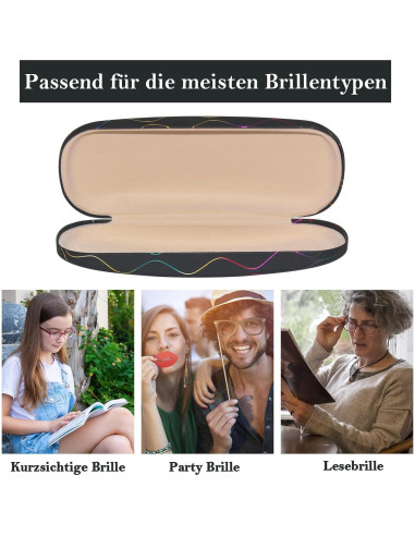 Estuche de Gafas 3 Piezas con Paño de Limpieza - Negro, Azul, Blanco