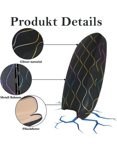 Estuche de Gafas 3 Piezas con Paño de Limpieza - Negro, Azul, Blanco