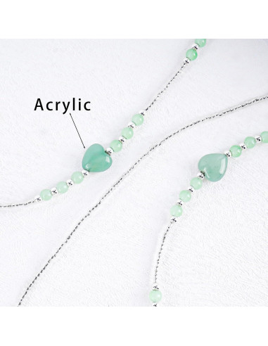 Cadena de Acrílico BILIONE para Gafas Verde 72 cm